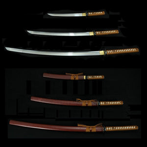 Handmade Japanese Samurai Sword Set Katana Wakizashi Tanto