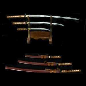 Handmade Japanese Samurai Sword Set Katana Wakizashi Tanto